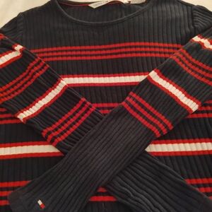 Tommy Hilfiger Men's Crewneck Sweater - Navy, Red, and White